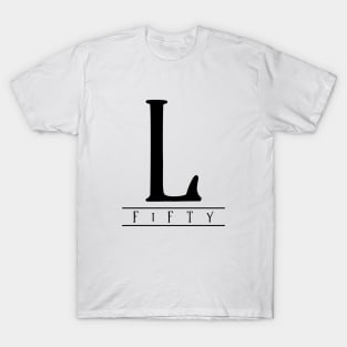 L (Fifty) Black Roman Numerals T-Shirt